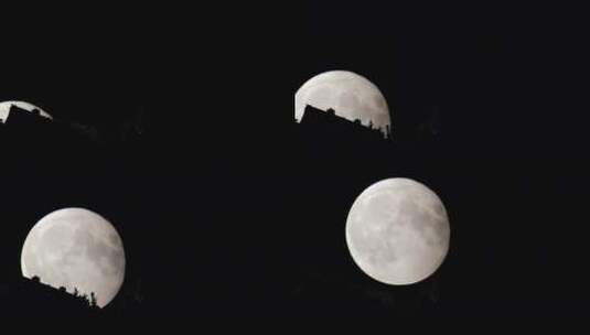 月亮缓缓上升的镜头高清在线视频素材下载