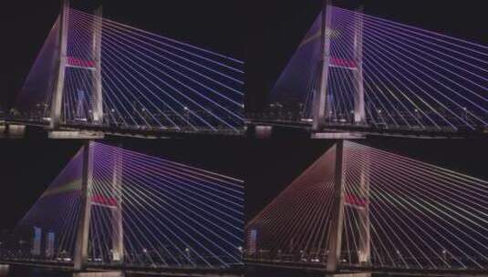武汉长江二桥，仰视环绕镜头高清在线视频素材下载