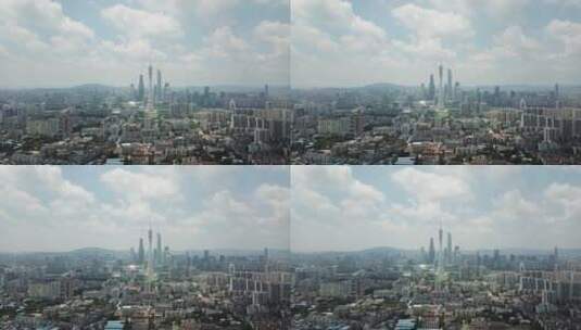 广州塔远景，平视直推镜头高清在线视频素材下载