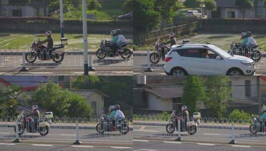 公路上的摩托车骑士骑行高清在线视频素材下载