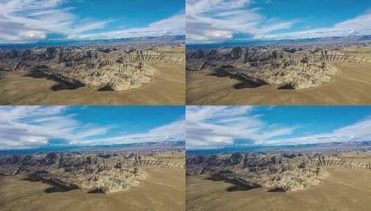 西藏阿里札达土林玛朗峡谷无人自然风光延时高清在线视频素材下载