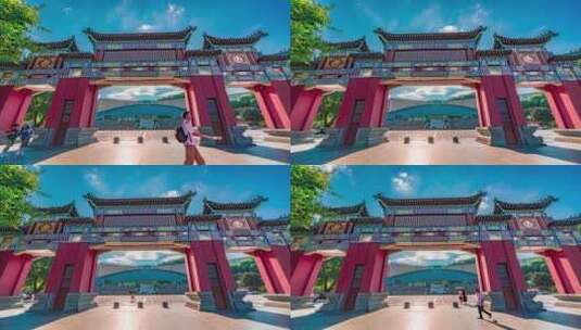 8k重庆地标大礼堂人民广场三峡博物馆延时高清在线视频素材下载