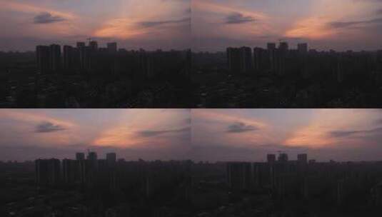杭州城市傍晚黄昏景色高清在线视频素材下载