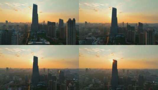 4K武汉城市风光日落航拍高清在线视频素材下载