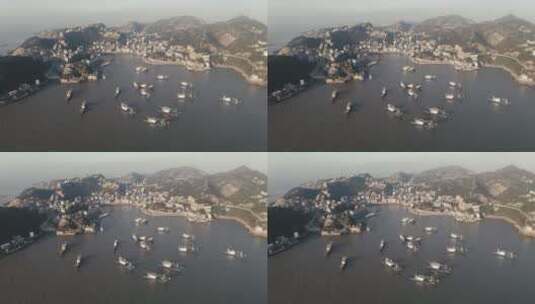 中国浙江台州渔船与港口高清在线视频素材下载