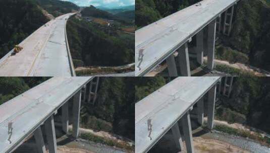 公路视频云南山区高速公路超级高架桥高清在线视频素材下载