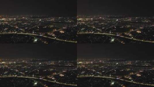 泉州大景500米高空航拍泉州市区夜景城市高清在线视频素材下载