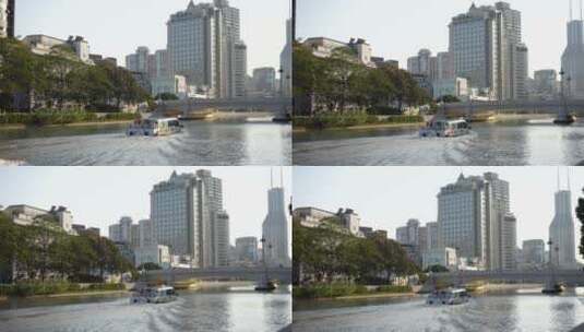 上海河流河道城市大厦高楼高清在线视频素材下载