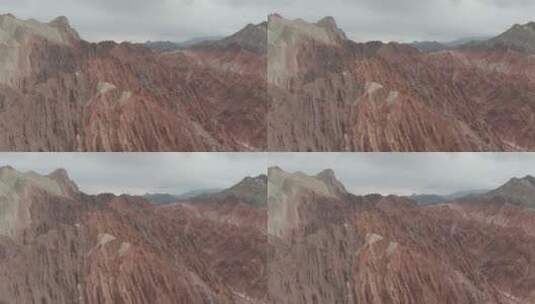 喀什 红狼谷 红岩石地貌航拍1高清在线视频素材下载