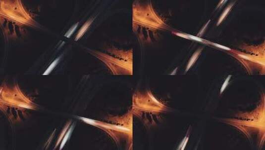 城市夜间交通立交桥的延时高清在线视频素材下载