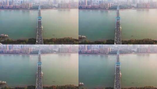 杭州复兴大桥航拍风光高清在线视频素材下载