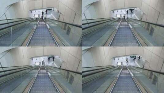 机场内手扶电梯高清在线视频素材下载
