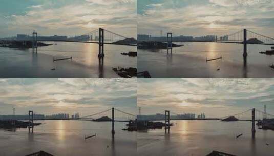 汕头海湾大桥日出高清在线视频素材下载
