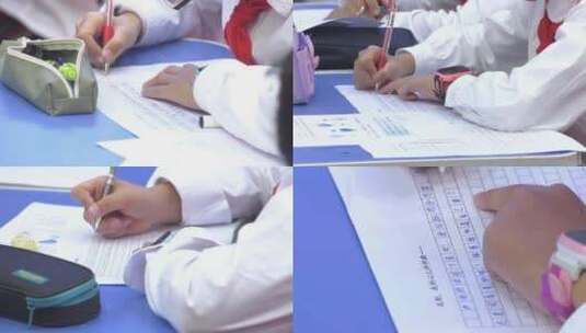 中小学生写字握笔姿势高清在线视频素材下载