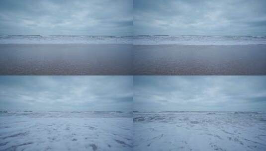 寂静的沙滩和海浪高清在线视频素材下载