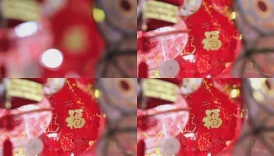 春节元宵节喜庆红色挂件高清在线视频素材下载