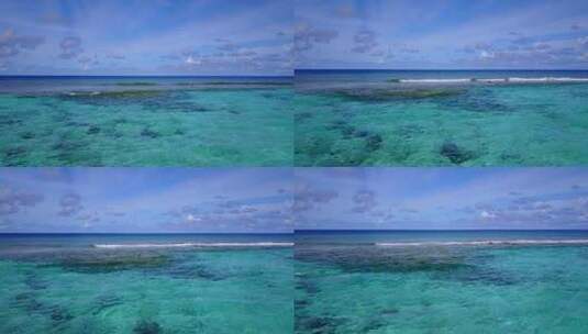 白天以上旅游拍摄的白色沙滩天堂海滩和蓝色海洋背景在彩色4K高清在线视频素材下载