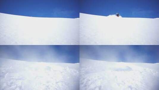 男子在大雪中滑雪高清在线视频素材下载