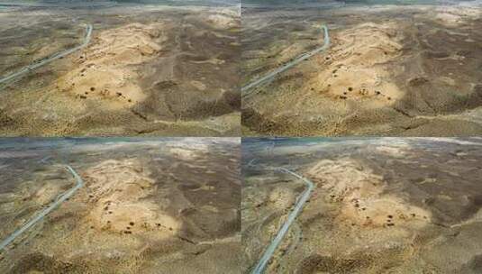 青海海西州都兰县戈壁沙漠化高清在线视频素材下载