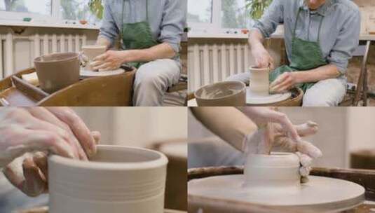 陶瓷瓷器工匠制作高清在线视频素材下载