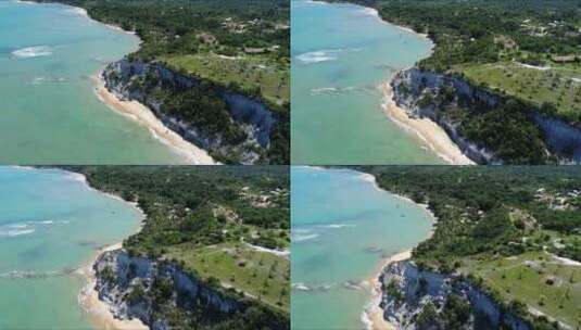 Trancoso海滩在Porto Seguro Bahia巴西。国际海滩。高清在线视频素材下载