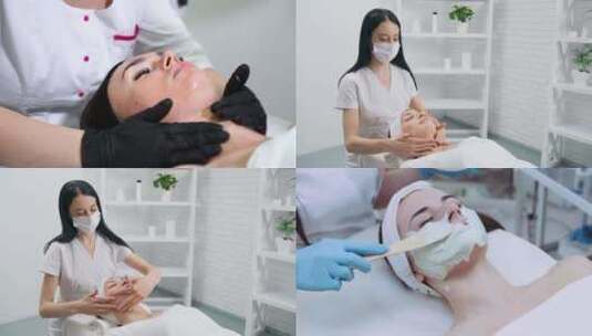 【合集】女人在美容院做皮肤管理高清在线视频素材下载