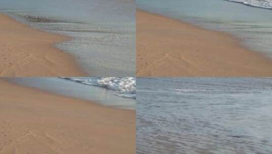 海浪冲刷海滩高清在线视频素材下载