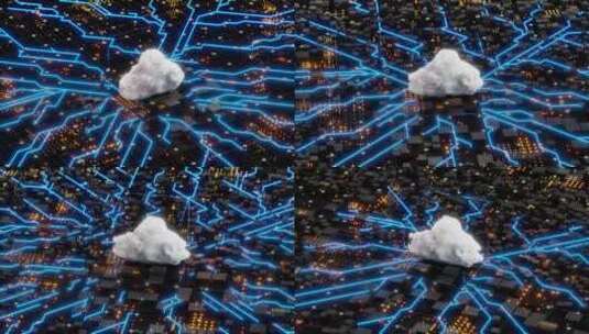 云数据中心传输信息的概念动画高清在线视频素材下载