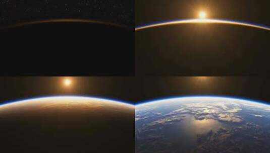 超有细节的地球日出高清在线视频素材下载