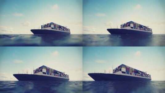 港口 集装箱船 物流货运素材高清在线视频素材下载