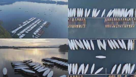 秋天西湖的手摇船高清在线视频素材下载
