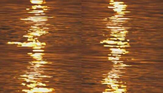 黄昏夕阳金色水面海面太阳倒影高清在线视频素材下载