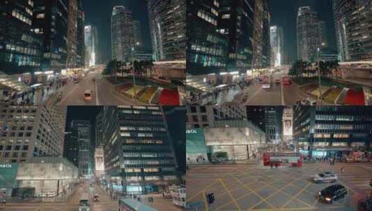 香港街道夜景高清在线视频素材下载