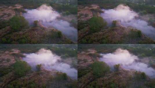 杭州风光北湖草荡湿地晨曦晨雾高清在线视频素材下载