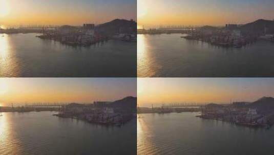 4K航拍深圳蛇口集装箱码头港口高清在线视频素材下载