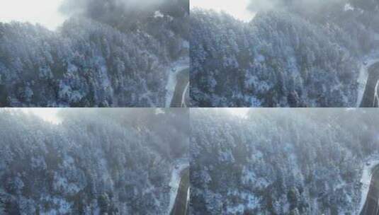 4K自然山峰冬天雪景航拍视频高清在线视频素材下载