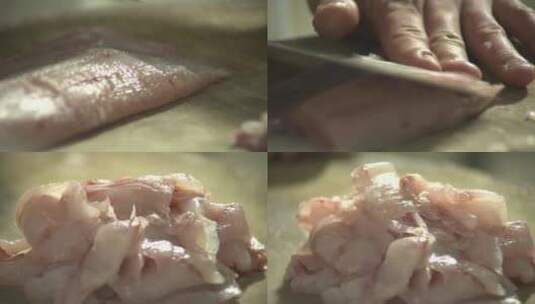 厨师在切鱼 片鱼 做饭高清在线视频素材下载