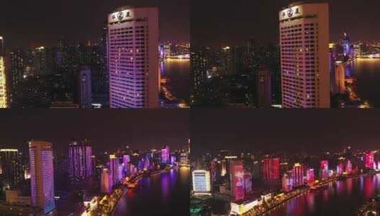 中国广东省广州市越秀区海珠广场夜景高清在线视频素材下载