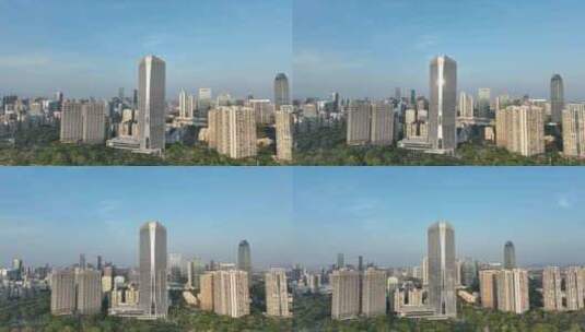 惠州惠城区航拍富力丽港中心城市建筑风光高清在线视频素材下载