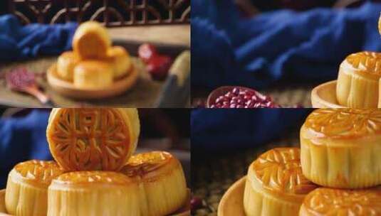 中秋节美食-月饼高清在线视频素材下载