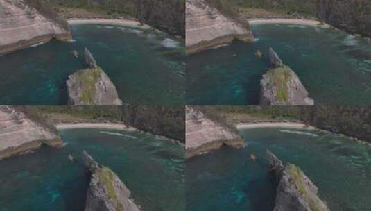 HDR印尼佩尼达岛钻石海滩海蚀洞风光高清在线视频素材下载