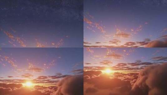 宇宙黎明：云上的日出/日落高清在线视频素材下载