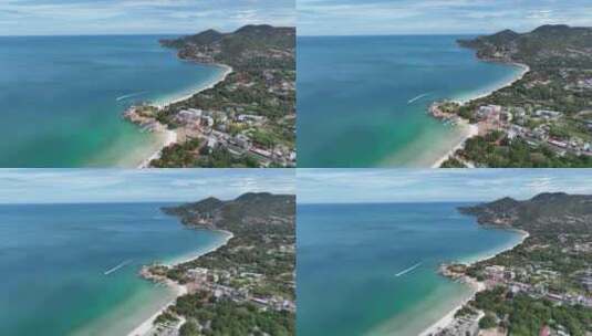泰国苏梅岛查汶海滩热带岛屿海滨风光航拍高清在线视频素材下载