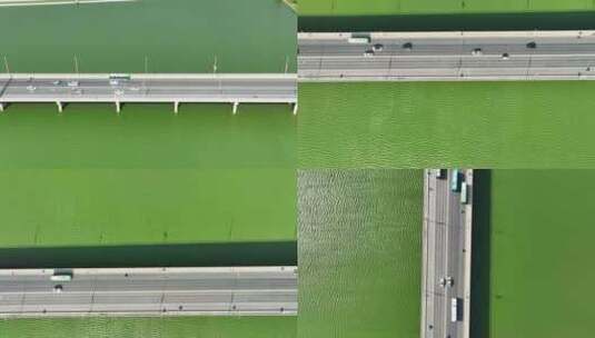 航拍咸阳 渭河桥车流高清在线视频素材下载