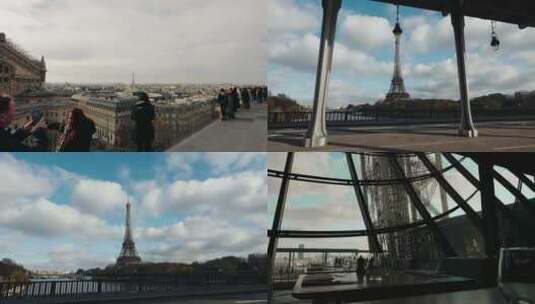 巴黎埃菲尔铁塔法国巴黎地标建筑高清在线视频素材下载