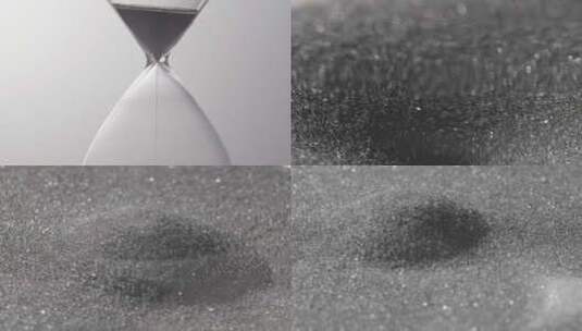 黑色沙漏流动 沙子特写 流沙视觉高清在线视频素材下载