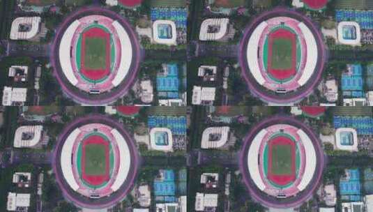 广州天河体育中心航拍4K高清在线视频素材下载