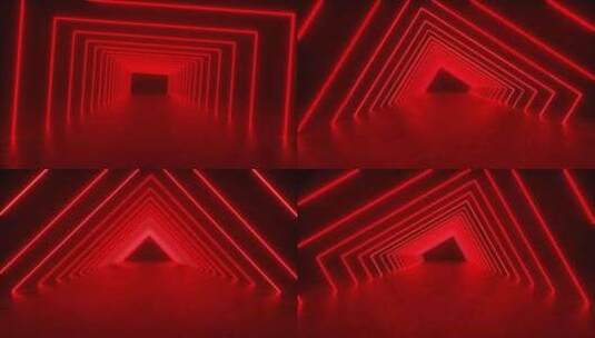 暗室红灯隧道高清在线视频素材下载
