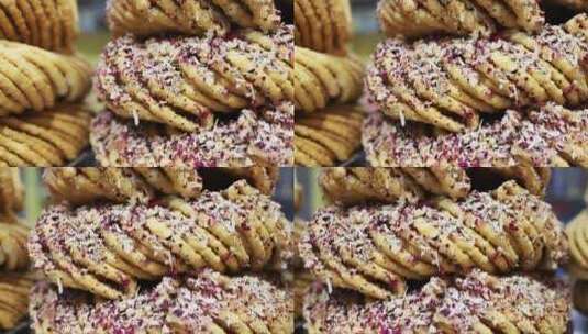 新疆特产新疆美食饼干糕点高清在线视频素材下载