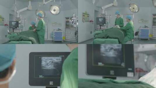 高端医疗手术室超声波麻醉科先进麻醉显示器高清在线视频素材下载